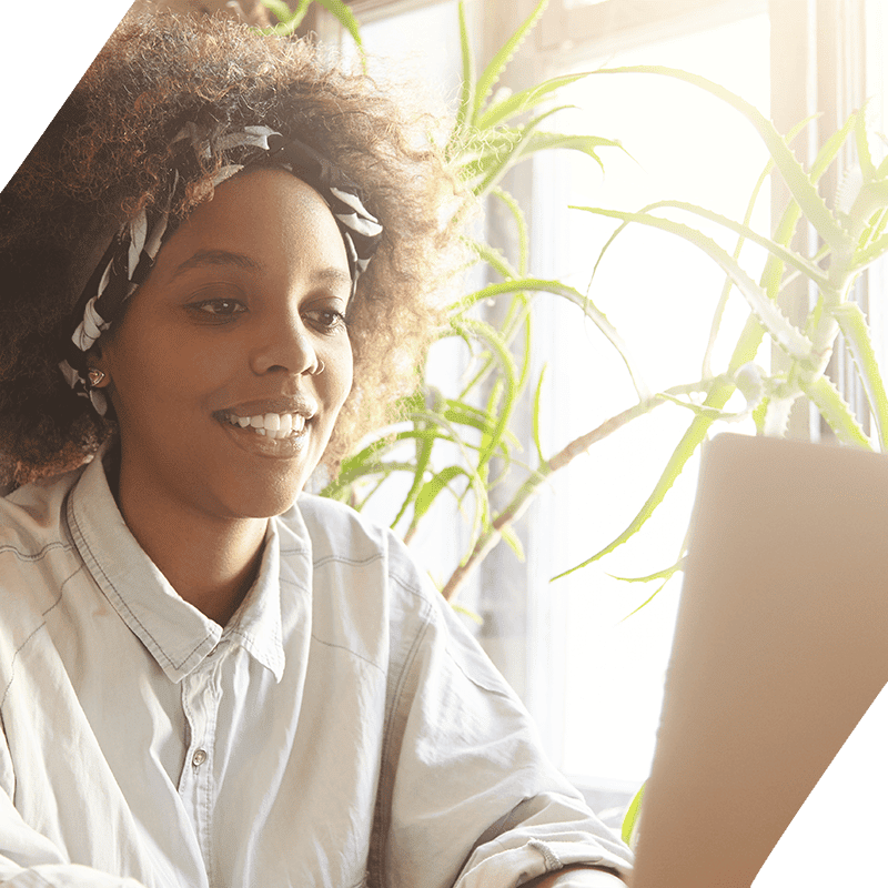 African American woman working on a laptop